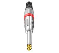 Guaber Connecteur Auditif Mâle 6 35 Mm Contacts en Or 24 Carats Construction Métallique Mécanisme De Verrouillage Sécurisé Adaptateur Métallique pour Systèmes Sonores D'événements