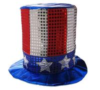 Guaber Costume patriotique de juillet pour l'indépendance des États-Unis 4e anniversaire Chapeaux de fête Accessoires Accessoires Nœud papillon Haut Chapeaux pour homme Costume