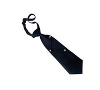 Guaber Cravate noire punk pré-nouée avec cristal pour femmes et filles pour chemise normale ou chemisier uniforme pré-noué noir cravate noire perle blanche décoration, Cravate noire perlée, taille