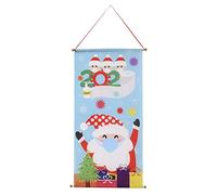 Guaber Décorations de drapeau de Noël, Père Noël, bonhomme de neige 2020, famille avec maison, porte, mur, fenêtre, cadeau de Nouvel An, ornements de Noël en bois à peindre