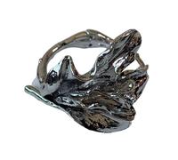 Guaber Elegant Enameled Coated Tulips Designs Alloy Bangle Versatile Jewelry Accessory Gold and White Color Daily Use Elegant Tulips Designs Cuff Bracelet