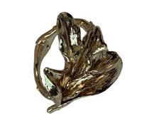 Guaber Elegant Enameled Coated Tulips Designs Alloy Bangle Versatile Jewelry Accessory Gold and White Color Daily Use Elegant Tulips Designs Cuff Bracelet