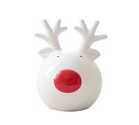 Guaber Élégant petit élan bonhomme de neige en céramique décoration créative joyeux Noël décoration de bureau pour la maison, le bureau, la table, la maison