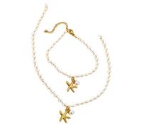 Guaber Elegant Sea Star Pearls Collier Adjustable Party Bijoux ACCESSOIRES DE MODE D'ACIER EN ACI