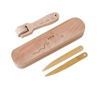 Guaber Ensemble d'outils de pressage de couture en bois pour tailleur, rouleau à os pratique, accessoires de couture en tissu pour matelassage, multifonctions, pour tailleurs, claques, stylo à os pour