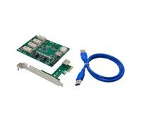 Guaber Extension de carte graphique PCI-E vers PCI-E X1 4 ports 1 x USB 3.0 Carte graphique Extension ASM1184E