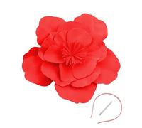 Guaber Grand bibi à fleurs pour filles et femmes pour cosplay, fête, bal de fin d'année, chapeau de costume avec bandeau et clip pour mariage à base plate Bibi floral