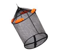 Guaber Grand filet de pêche pliable à ouverture ouverte en nylon avec sac d'appâts pour attraper efficacement dans les rivières, lacs, étangs, bassins, paniers de pêche en eau salée avec flotteur