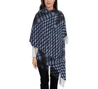 Guaber Keffiyeh de prière arabe adulte pour mariage, plein air, voyage, Keffiyeh avec longs glands Fournitures pour temps chaud Écharpe Palestine pour femme et homme Blanc, Chidori Gran, taille unique