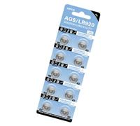 Guaber Lot de 10 piles bouton alcalines AG6 1,55 V 32 mAh SR920SW SR69 SR921 LR920SW 280-31 V371 pour montre