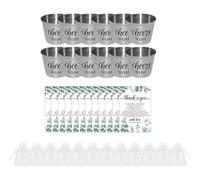 Guaber Lot de 12 gobelets en acier inoxydable pour souvenirs de mariage avec sac en organza, élégants faits à la main, cadeaux de retour pour invités en acier inoxydable