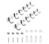 Guaber Lot de 2 crochets muraux polyvalents en acier inoxydable 6 crochets pour manteaux et serviettes de salle de bain
