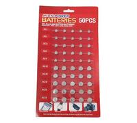 Guaber Lot de 50 piles AG1/AG3/AG4/AG10/AG12/AG13 pour montre, jouet, horloge, calculatrice, pile bouton mixte