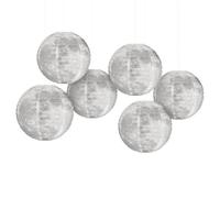 Guaber Lot de 6 lampes en papier mystérieuses en forme de lune pour décoration d'intérieur, chambre de garçon, décoration sur le thème de l'espace, banquets, décorations de mariage, lampes à suspendre