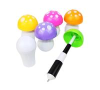 Guaber Lot de 6 stylos à bille télescopiques en forme de champignon pour écrire en douceur pour enfants, étudiants, récompenses de Noël, design mignon rétractable