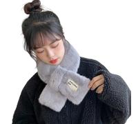 Guaber Mesdames Écharpe Y2k Fille Polaire Longue Peluche Tricot Se Réchauffer Mode Peluche Street Street Mousque