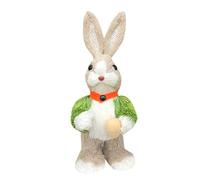 Guaber Ornement De Lapin Paille Pâques Tenant des Œufs Animaux Décoratifs Fournitures pour Le Bureau Bureau Dortoir La Chambre À Coucher Paille Pâle Pâques