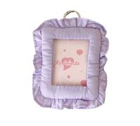 Guaber Petit coussin décoratif avec crochet pour le rangement des impressions, étui multifonction pour cartes, accessoire à suspendre au mur, cadre photo décoratif pour sac à dos, violet, One Size