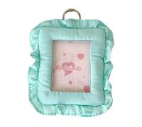 Guaber Petit coussin décoratif avec crochet pour le rangement des impressions, étui multifonction pour cartes, accessoire à suspendre au mur, cadre photo décoratif pour sac à dos, Vert lac, One Size