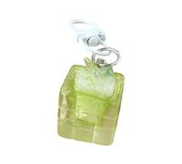 Guaber Porte-clés multifonction en forme de cube miniature en forme de papillon - Accessoire de sac élégant en résine - Accessoire pour femme, Vert, taille unique