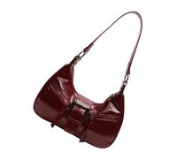 Guaber Sac à bandoulière rétro en cuir synthétique avec fermeture éclair pour femme, café, As shown in the picture 13cm error