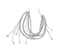 Guaber Trendy Long Metal Pearls Waistband Silver Hip Belly Chain Pour Les Femmes Parfaites Pour Robes De Pull Et Tenues Élogieuses Chaîne De Hanche Tendance