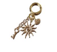 Guaber Vibrant Red Eyes Photo Case Charme De Porte Keychain Avec Des Étoiles De Mer Blanches Embellissement Eley Rings Jewelry Piece Élégante Keychain Charme