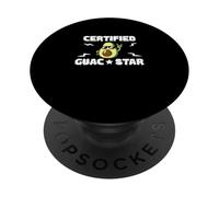 Guac Star Funny Avocat Guacamole Vegan Food Amateur PopSockets PopGrip Adhésif