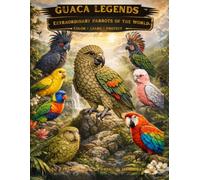 GUACA LEGENDS: Extraordinary Parrots of the World: A Bold & Easy Large Print Bird Coloring Book - Color and Learn 50 Rare Exotic Parrots with Real Field-Guide Facts (Macaws, Cockatoos, Amazons & More)
