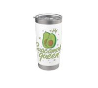 Guacamole Queen Funny Avocat Lover Gobelet isotherme en acier inoxydable double paroi