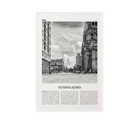 Guadalajara - Impression sur toile de paysage de ville rétro en noir et blanc, Mexique, Mexique, Jalisco, Amérique du Nord, paysage de voyage, décoration murale moderne pour salon, chambre à coucher