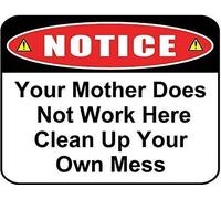 Guadalupe Ross Plaque en métal avec inscription « Notice Your Mother Does Not Work Here Clean Up Your Own Mess » - 30,5 x 20,3 cm