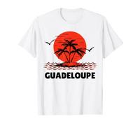 Guadeloupe. 80s Palm Sunset. Tropical Beach Summer. T-Shirt