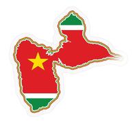 Guadeloupe 971 Carte Drapeau Antilles Cadeau Guadeloupéen Autocollant Sticker