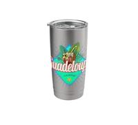 Guadeloupe Caraïbes rétro vacances vintage île souvenir Gobelet isotherme en acier inoxydable double paroi
