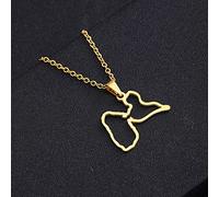 Guadeloupe Carte Pendentif Colliers - Motif Ethnique Drapeau Région Guadeloupe Cartes Clavicule Chaîne Colliers Charme Hip Hop Patriotisme Bijoux pour Femmes Hommes Chandail,Or Style A,50 cm