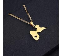 Guadeloupe Carte Pendentif Colliers - Motif Ethnique Drapeau Région Guadeloupe Cartes Clavicule Chaîne Colliers Charme Hip Hop Patriotisme Bijoux pour Femmes Hommes Pull,Style B Doré,50 cm