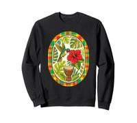 Guadeloupe Madras Tambour Hibiscus Colibri Vintage Sweatshirt