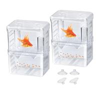 Guador 2 Pièces Aquarium Élevage Boîte D'isolement - Incubateur Acrylique pour Poissons, Double Guppy, Flottant, Écloserie, Piège Éleveur (M)
