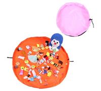 Guador 2 Pièces Organisateur De Jouets Couverture Sac Jouet Tapis De Rangement Sac Tapis De Jeu Sac À Cordon Avec Capuche Comme De Voyage Pour Enfants Rangement (Orange et rose)