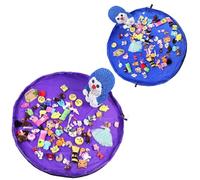 Guador 2 Pièces Organisateur de Jouets Tapis Couverture Sac Lego Jouet Tapis de Rangement avec Capuche Comme Sac de Voyage Pour Enfants