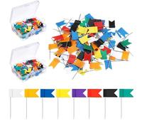 Guador Lot de 200 épingles à Drapeau Multicolores pour la Maison, Le Bureau et l'école, Les Cartes, Punaise Murale,punaises Tableau liège,épingles et punaises
