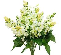 Guagb Fleurs artificielles en Soie et Plastique pour la Maison, l'intérieur et l'extérieur, Le Jardin, la Table de Mariage, la décoration de Vase, Faux muflier, 3 Bouquets (Blanc)