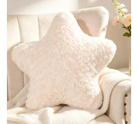 Guaginmy Coussin en forme d'étoile beige - Coussin douillet - Joli coussin décoratif esthétique - En peluche - Pour salon, canapé, chambre d'enfant, lit, cadeau - 45 x 45 cm