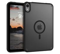 GUAGUA Coque de protection pour iPad mini 7 2024 (A17 Pro), iPad mini 6 2021 (6ème génération) - Compatible avec MagSafe - Mat translucide - Résistant aux chocs - Magnétique - Noir