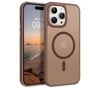 GUAGUA Coque magnétique pour iPhone 14 Pro Max, compatible avec MagSafe, étui pare-chocs, fin givré translucide, optique, disque dur PC, TPU souple, protection Case, titane sable Desert Titanium