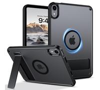 GUAGUA Étui de protection pour iPad mini 7 (A17 Pro) 2024, iPad mini 6 (6ème génération) 2021, compatible avec MagSafe, avec support, magnétique mat, translucide, anti-chocs, fin, noir