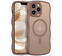 GUAGUA Max Coque pour iPhone 13 Pro Max, compatible avec MagSafe, magnétique Coque à cadre ondulé mince et mate translucide anti-traces de doigts, couleur du désert