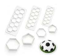 GUAKOVRAN 7 Pièces Emporte-Pièces de Football, Plastique Réutilisable | Plusieurs tailles variées, bords lisses, sans risque de rayure, résistant aux déformations, adapté fête à thème football