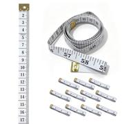 GUAKOVRAN Mètre ruban, souple double échelle pour couture & corps | 12 pièces 150cmrésistant à l‘usure, grande échelle lisible, compact, durable, pour couturiers & DIY, couleurs aléatoires